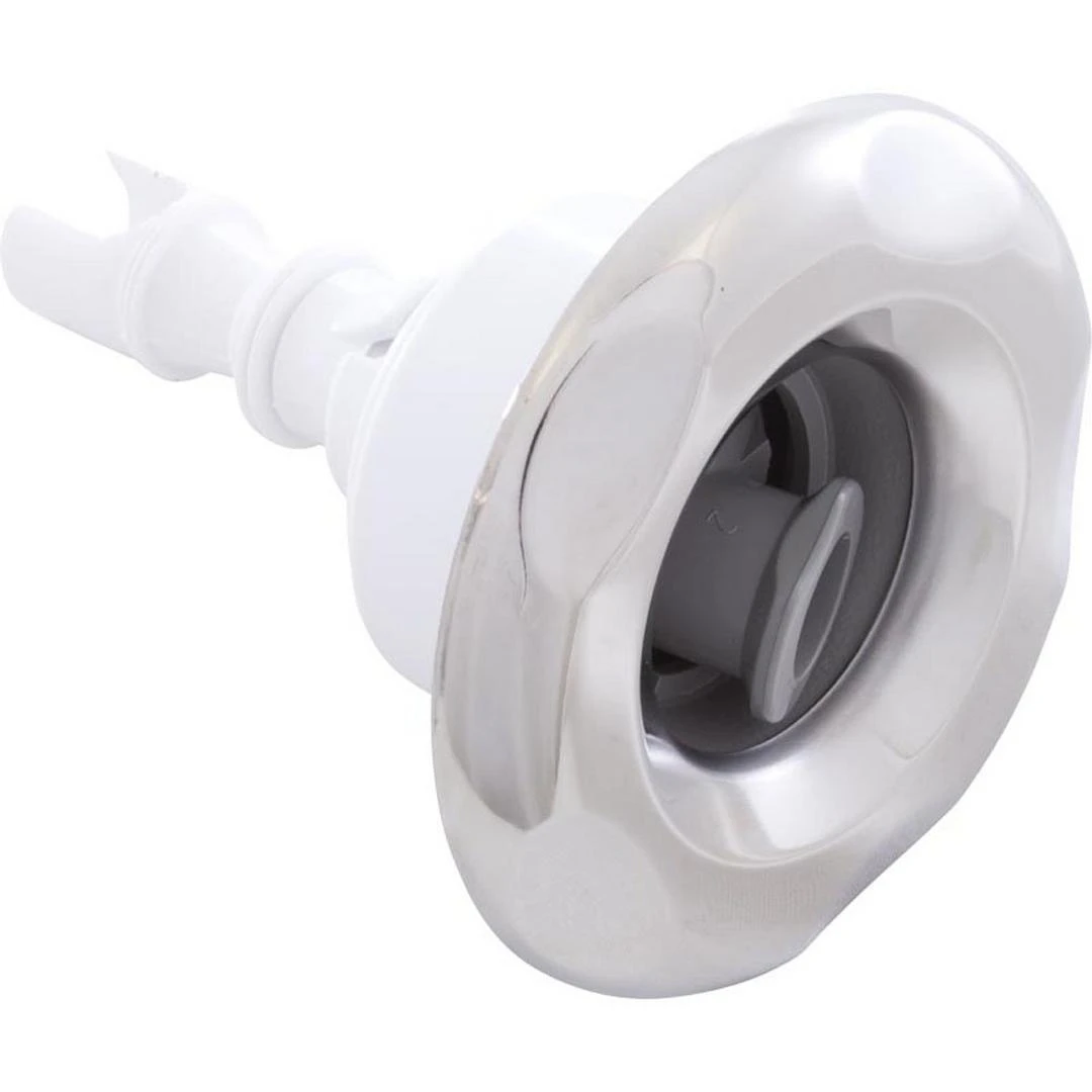 Waterway - Mini-Storm Roto Snap-In Spa Jet Internals with Five-Scallop Metal Escutcheon, Gray Waterway - Mini-Storm Roto Snap-In Spa Jet Internals With Five-Scallop Metal Escutcheon, Gray -Spa Equipment Store Mini Storm Roto Snap In Spa Jet Internals with Five Scallop Metal Escutcheon Gray